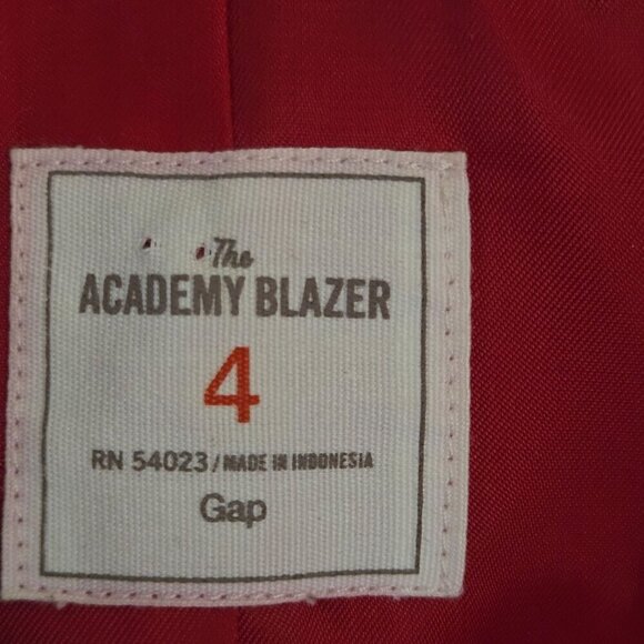 Gap The Academy Blazer Red Gray Striped Sleeve Size 4 - Picture 4 of 5